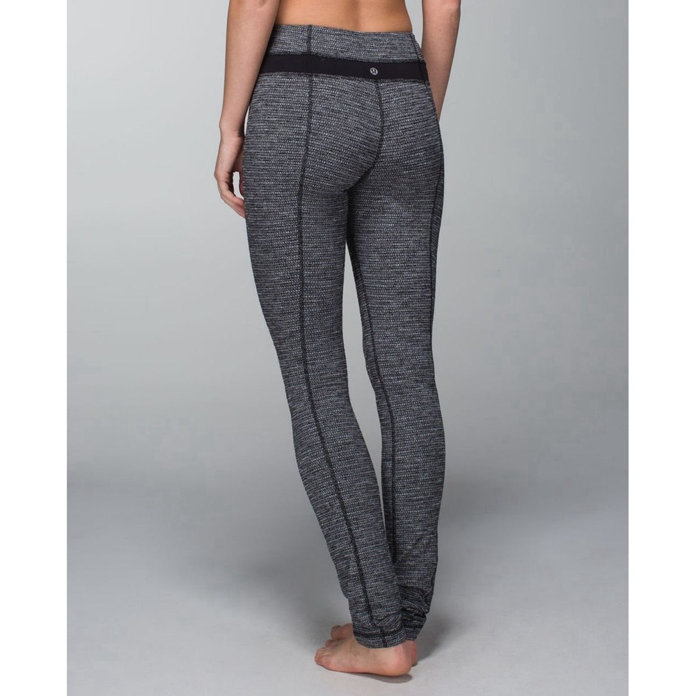 Lululemon Skinny Groove Pant Coco Pique Black Skinny Leggings Women's Size 4